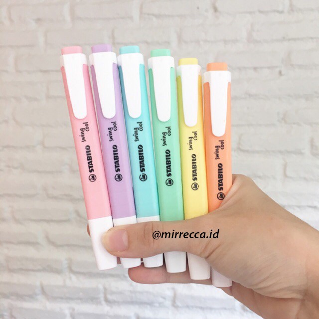 

SET 6 WARNA STABILO SWING COOL PASTEL EDITION HIGHLIGHTER | SIX COLORS MIXED TEXTLINER TEXTMARKER