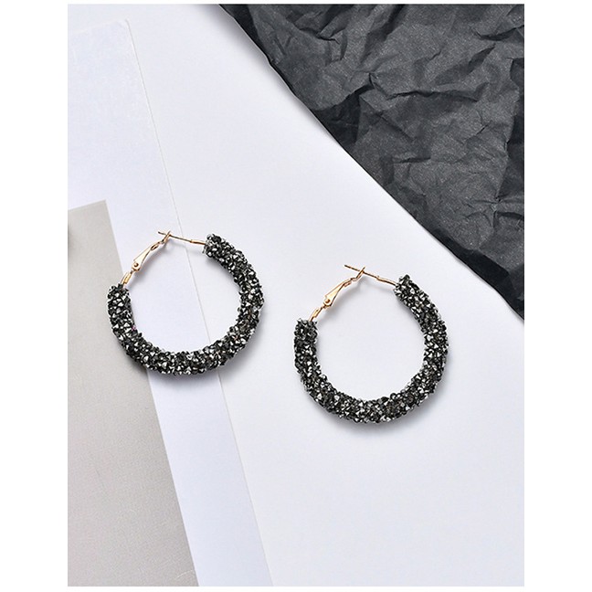 LRC Anting Tusuk Fashion Gun Color Fringed Flower Geometric D06123