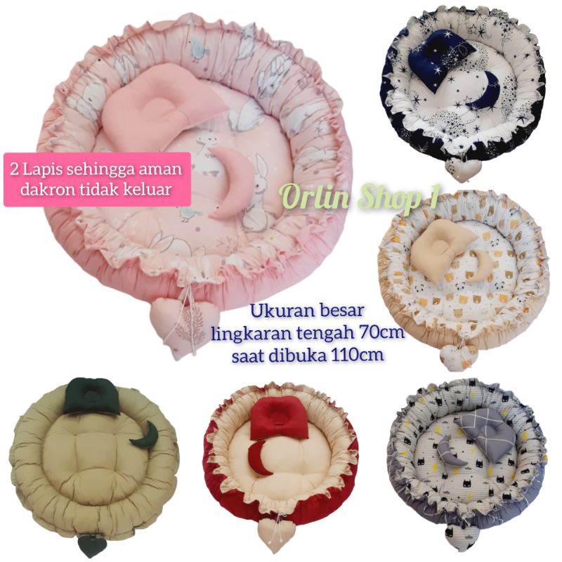 READY Round babynest full beddingset circle baby nest kado lahiran premium