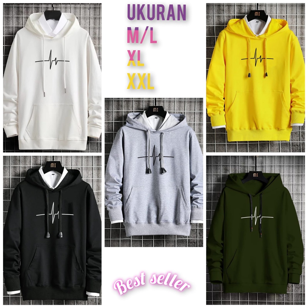 MUKZHOP - HOODIE DETAK / hoodie lengan panjang / sweater kece / distro / fashion cowo / terbaru / terlaris