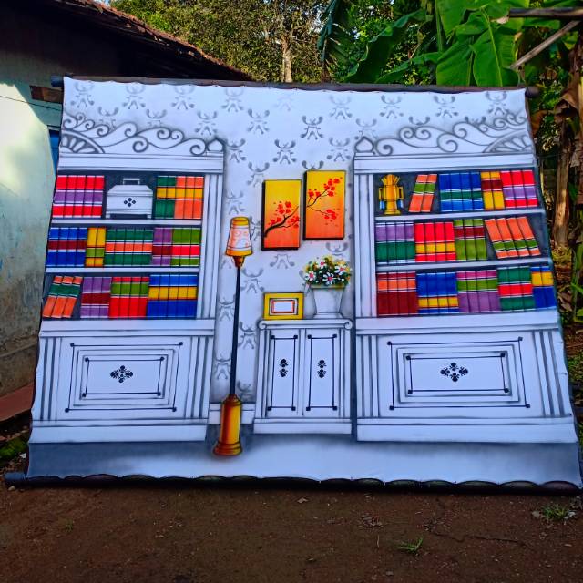 Background wisuda putih ukuran 3x2.5meter