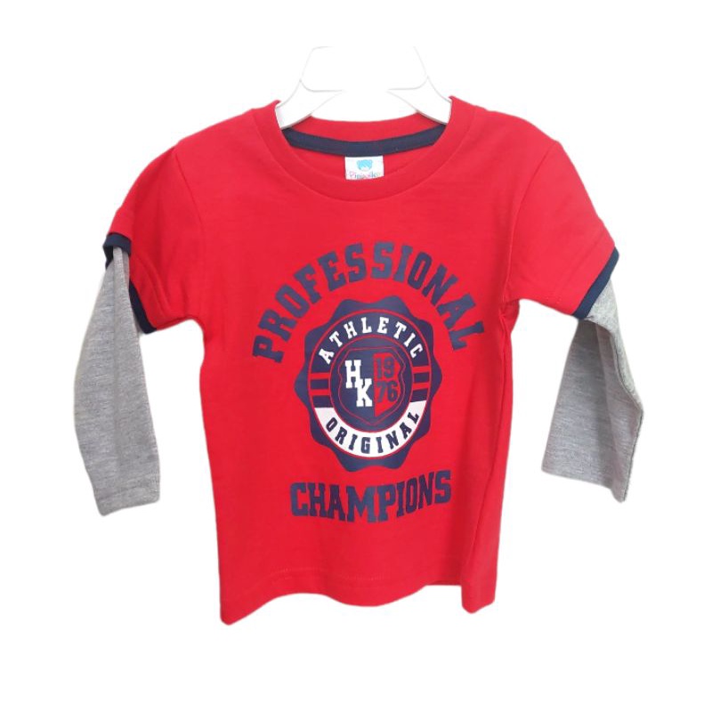 Kaos Anak Lengan Panjang Merah Uk M