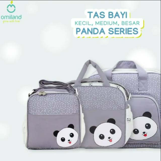 OMILAND Tas Bayi Travel Panda Series Kecil / Medium / Besar Perlengkapan Newborn * Kado Kelahiran