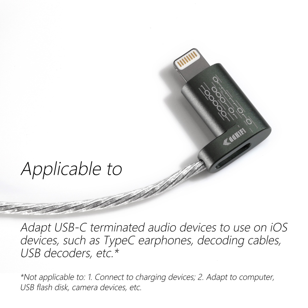 DD ddHiFi MFi06 Light-ning to USB TypeC Data Cable to Connect iOS Devices with USB-C DAC / AMP