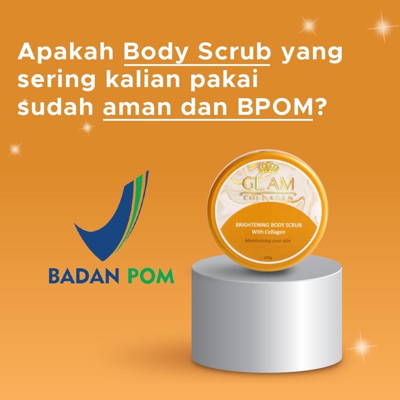 Glam collagen body scrub lulur viral glam kolagen termurah terlaris bisa cod bpom aman pemutih kulit