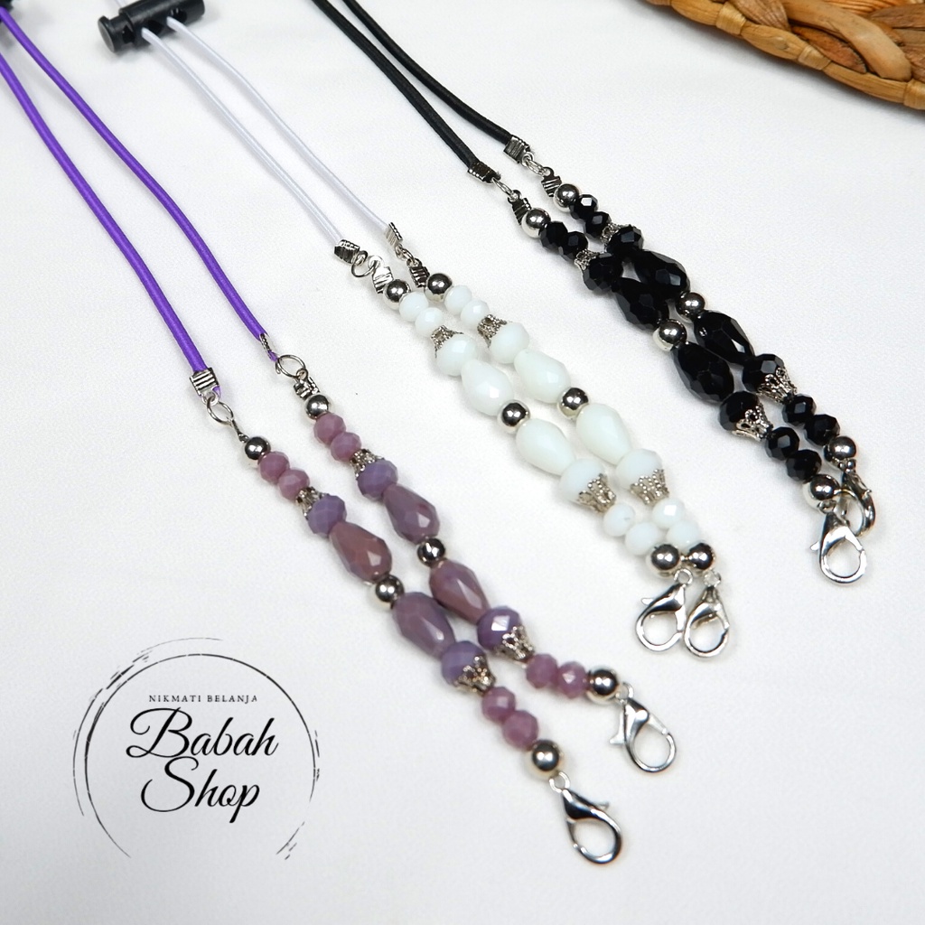 Strap Masker Serut - KRISTAL Tali Masker Hijab