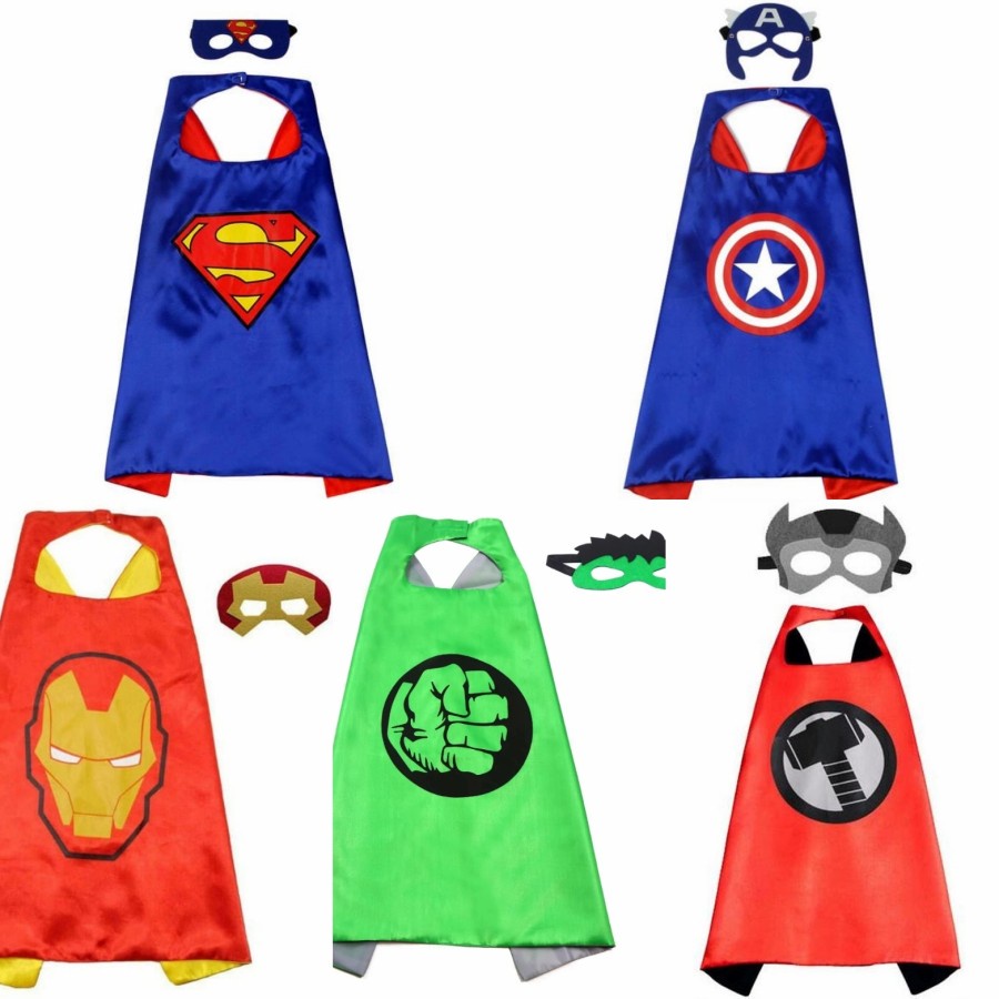 MOMBABY1 Jubah Anak dan Topeng Avengers atau Kado Mainan Anak Cowok Jubah Avengers