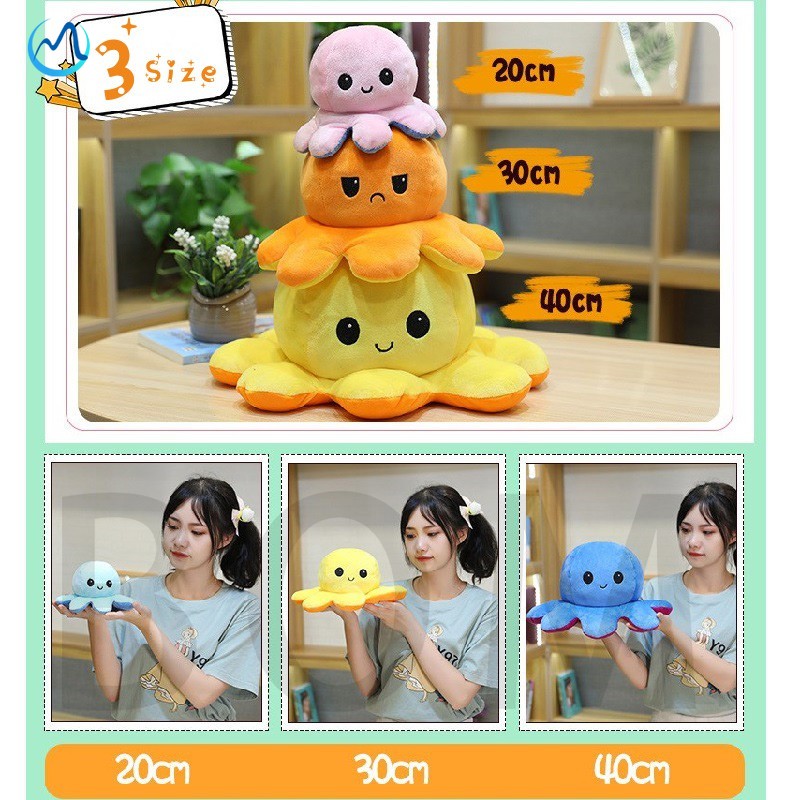Mainan Boneka Gurita Bahan Plush Ukuran 20 / 30 / 40cm