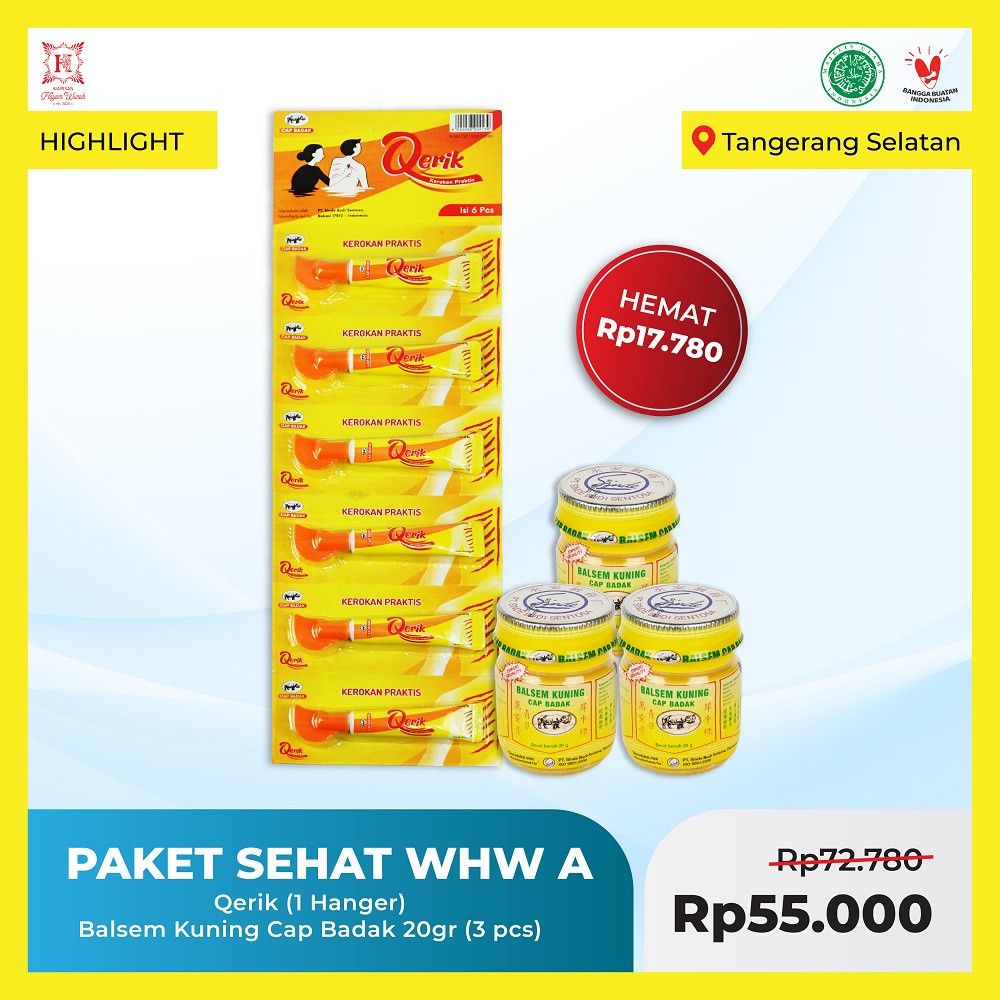 Paket Sehat WHW A - Qerik & Balsem Kuning Cap Badak