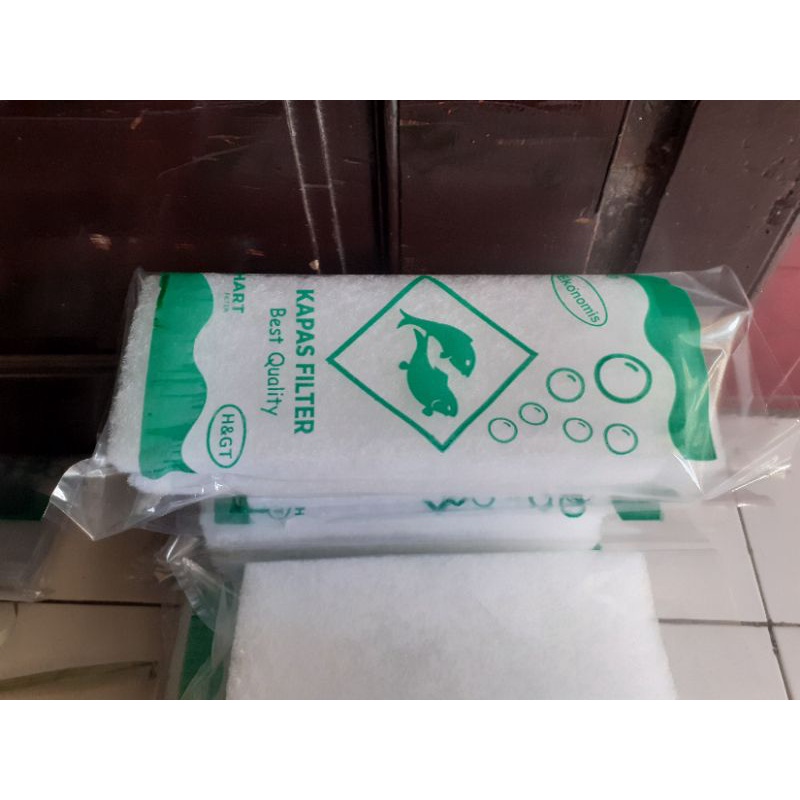 kapas filter aquarium pas bok filter/kapas filter aquarium murah banget 2lapis plastik hijau