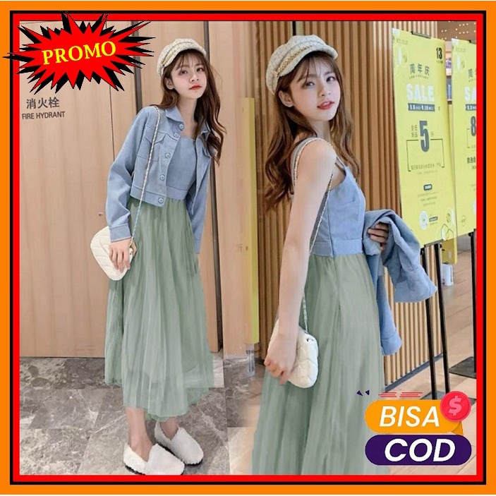 Ava Set Daily Set Wanita Setelan Rayon Wanita Baju Setelan Wanita YC550 Set 2In1 Tutu Amora Abu [S