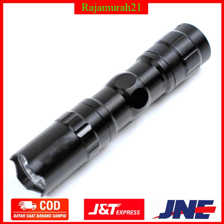 PROMO TaffLED Police Senter LED Flashlight Waterproof 3W - TAC 2L - Black