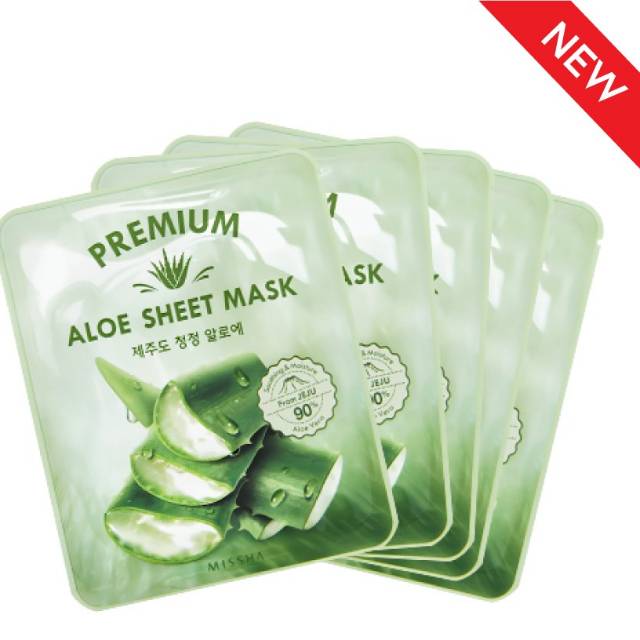 Missha premium aloe vera sheet mask, masker wajah missha aloe vera