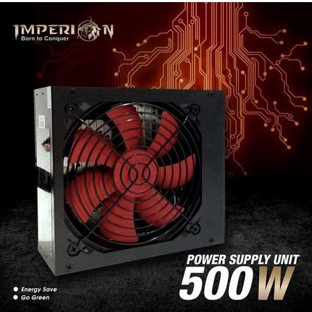 ITACC PSA Power Supply Imperion 500watt 500w 600 watt Gaming Garansi resmi 12 bulan 1 tahun fan 12cm 120mm