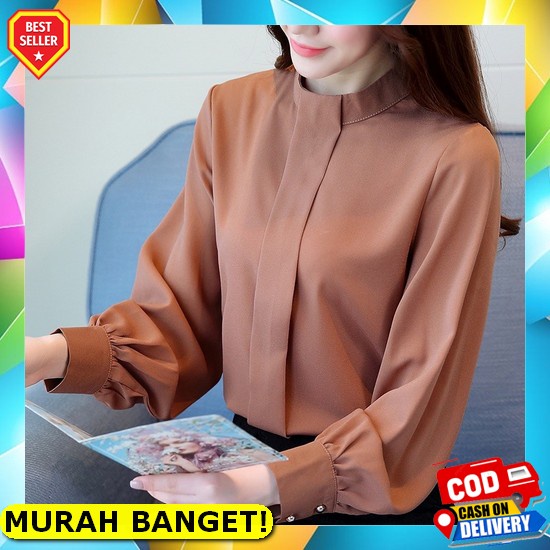 Saka Blouse Atasan Blouse Wanita Tangan Balon Variasi Renda Bahan Twiscone Premium Fashion Wanita Te