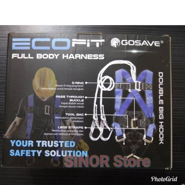 Full Body Harness Double Big Hook ECOFIT Plus Tali Dada  Safety GOSAVE Original