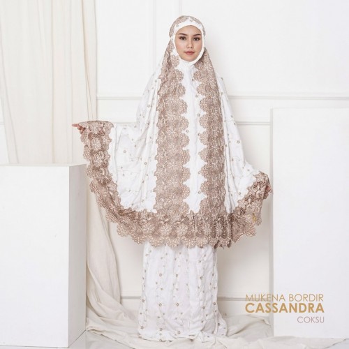 Mukena Katun Bordir Semi Jumbo|Mukena Cantik|Mukena Set Atasan Bawahan|Adem Berkualitas Bonus Tas