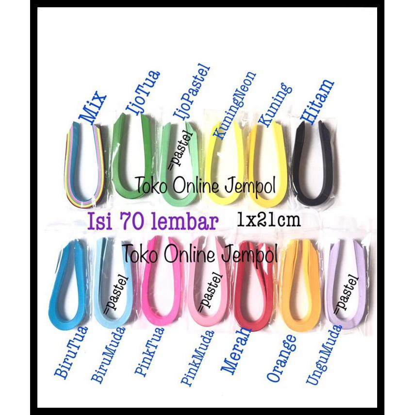 

Isi 70 Kertas Origami Bintang Star Paper Quilling Atk1234Bt - Mix