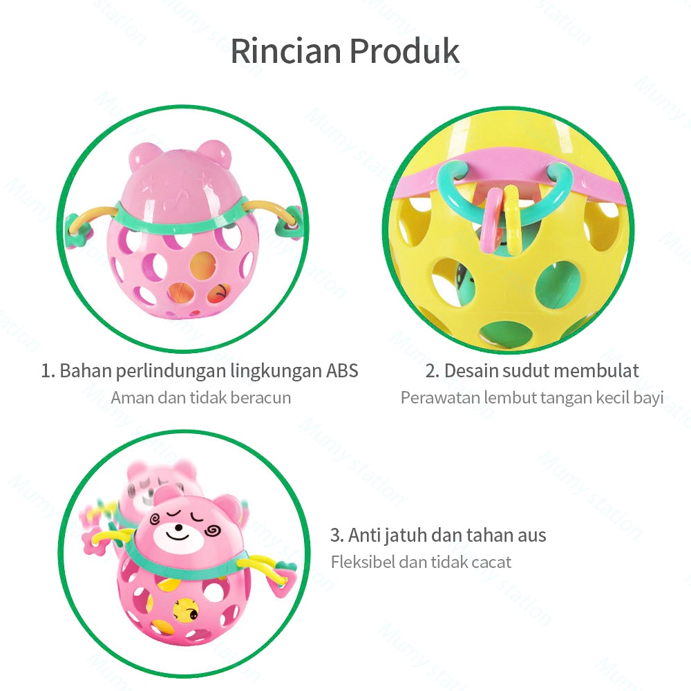 Mainan Kerincingan Rattle Ball Bayi Bentuk Hewan