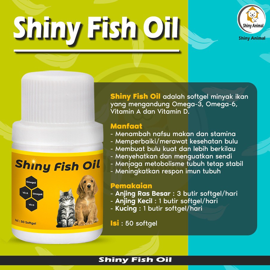 Shiny Fish Oil 50 Softgel Minyak Ikan Untuk Kucing Dan Anjing Shopee Indonesia