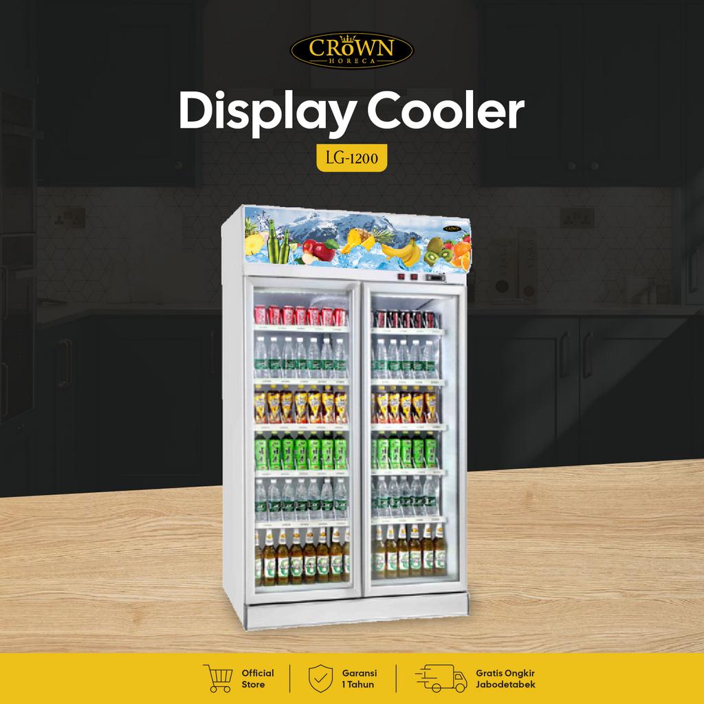 CROWN HORECA - Showcase Chiller LG-1200 - Lemari Kulkas Kaca Mesin Pendingin Minuman