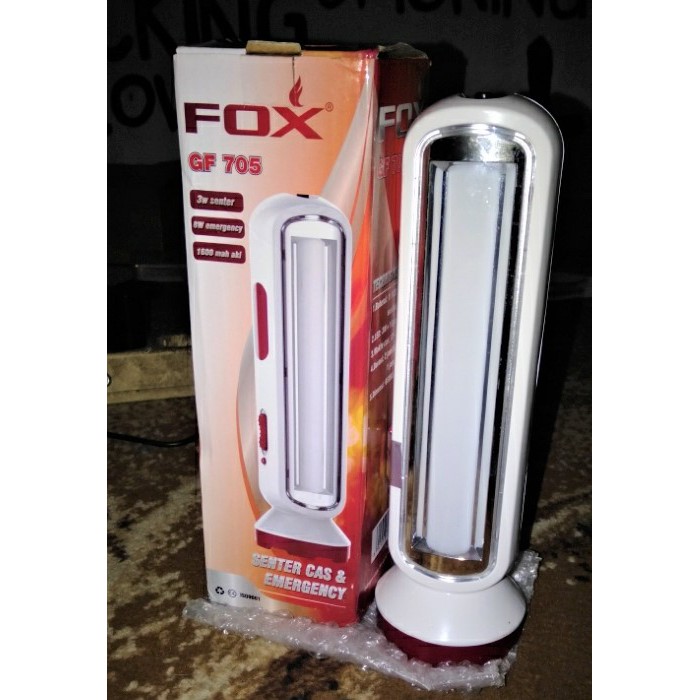 Senter fox 705 / 706 super terang emergency besar  emergency panjang 16 led emergency