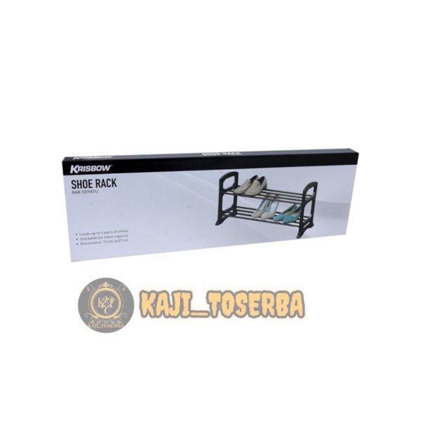Krisbow Rak Sepatu 2 Tingkat Stackable  - Hitam