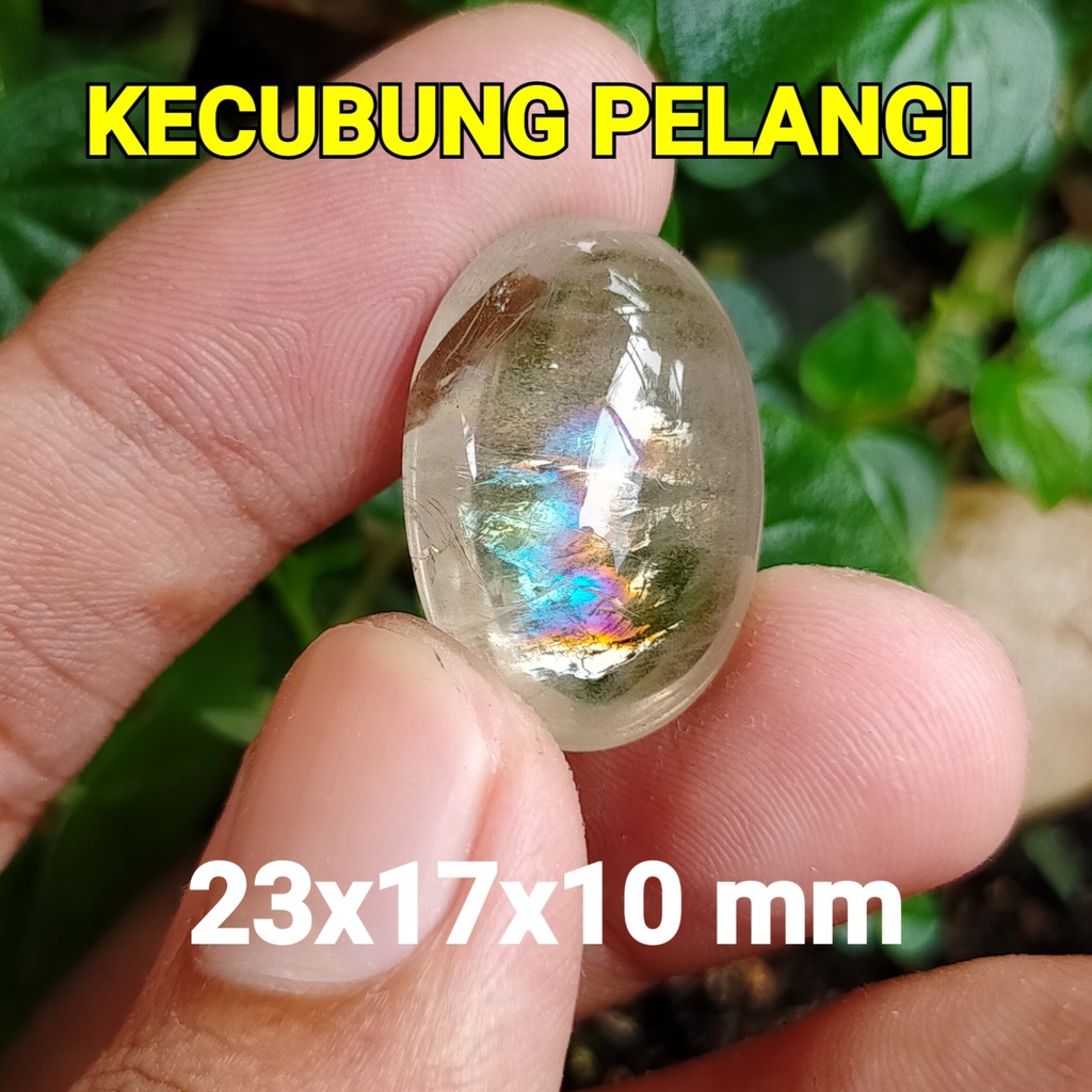 BATU KECUBUNG AIR PELANGI SERAT KAPAS HALUS ANTIK ASLI ALAM NATURAL