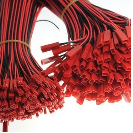 soket merah JST Socket line kabel 2 pin male + female 20cm power cable