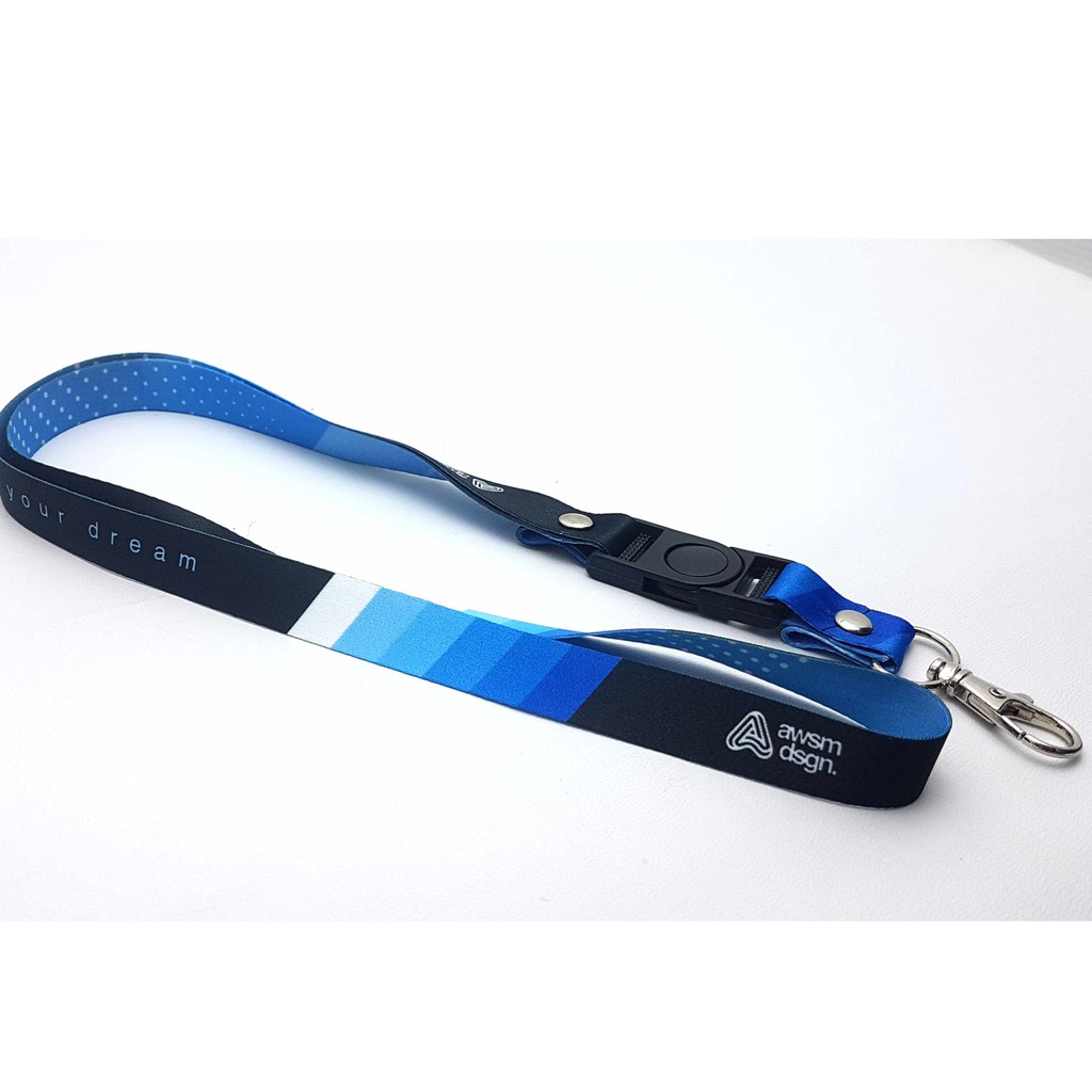 cetak lanyard sublim 1,5cm 2muka / tali idcard print 1,5cm / pita printing full color nametag id