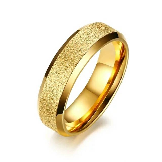 Cincin Titanium Gold Emas Wanita Pria