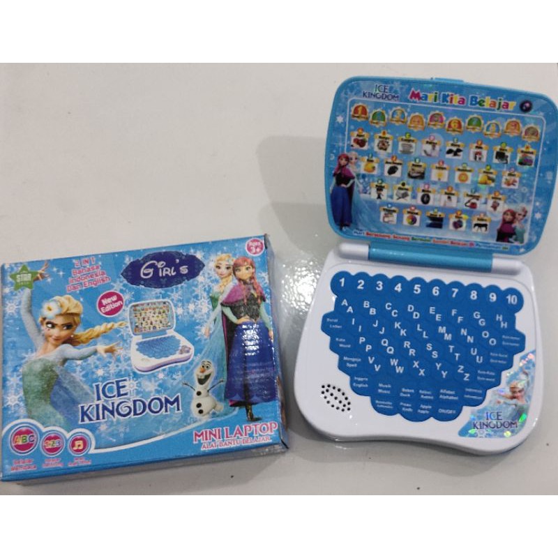 Mainan mini laptop alat bantu belajar anak 2 bahasa