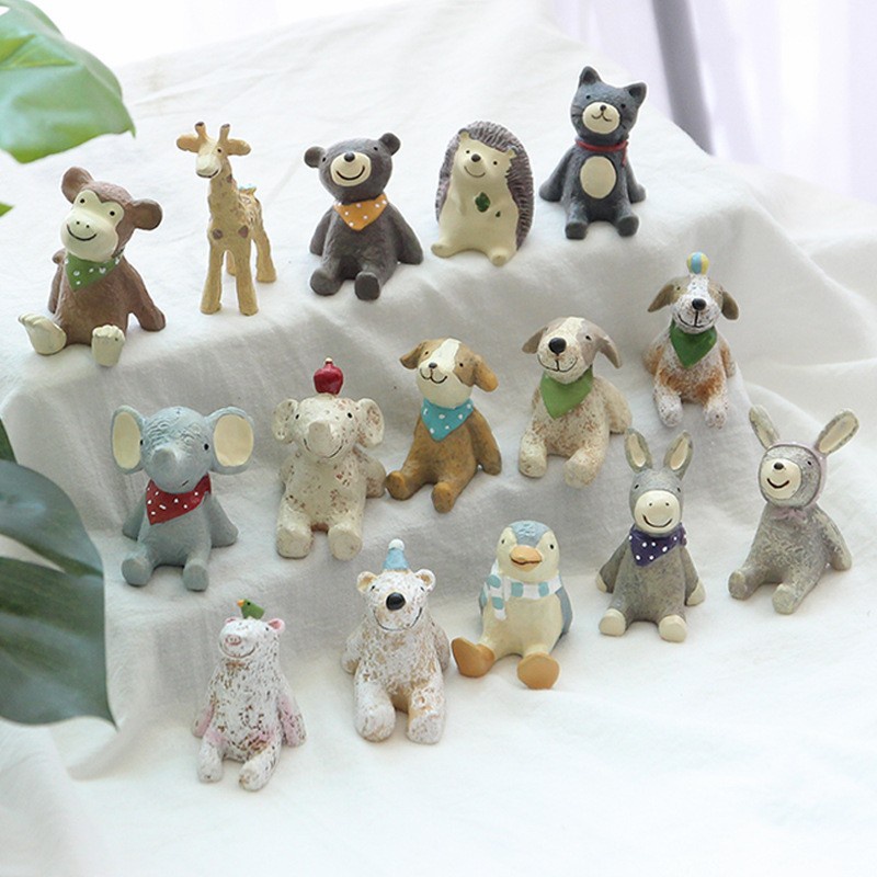 TBI Animals Miniature 15PCS Binatang Hewan Miniatur Mini Kucing Anjing