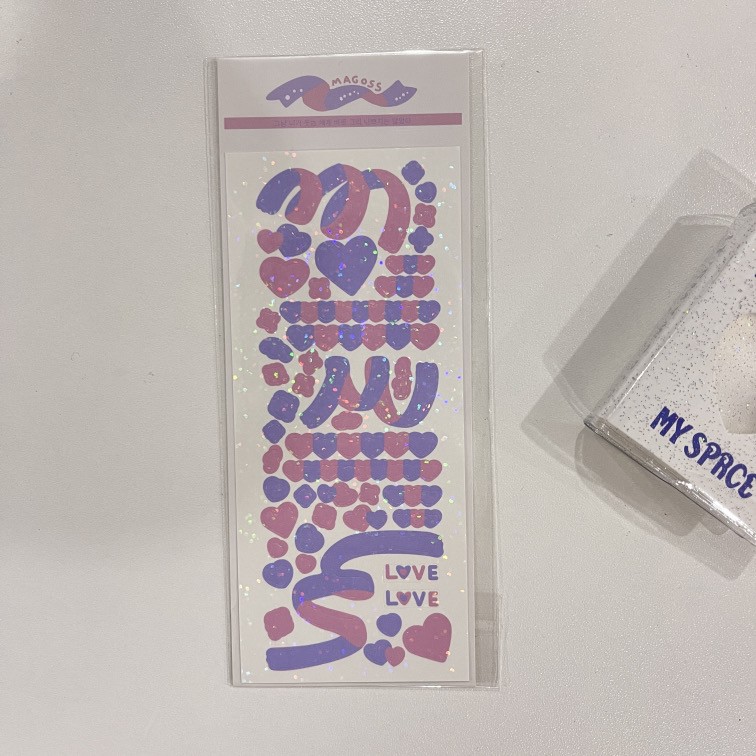 Stiker Huruf Alfabet Warna Lucu Korea / Stiker Dekorasi Pita Laser