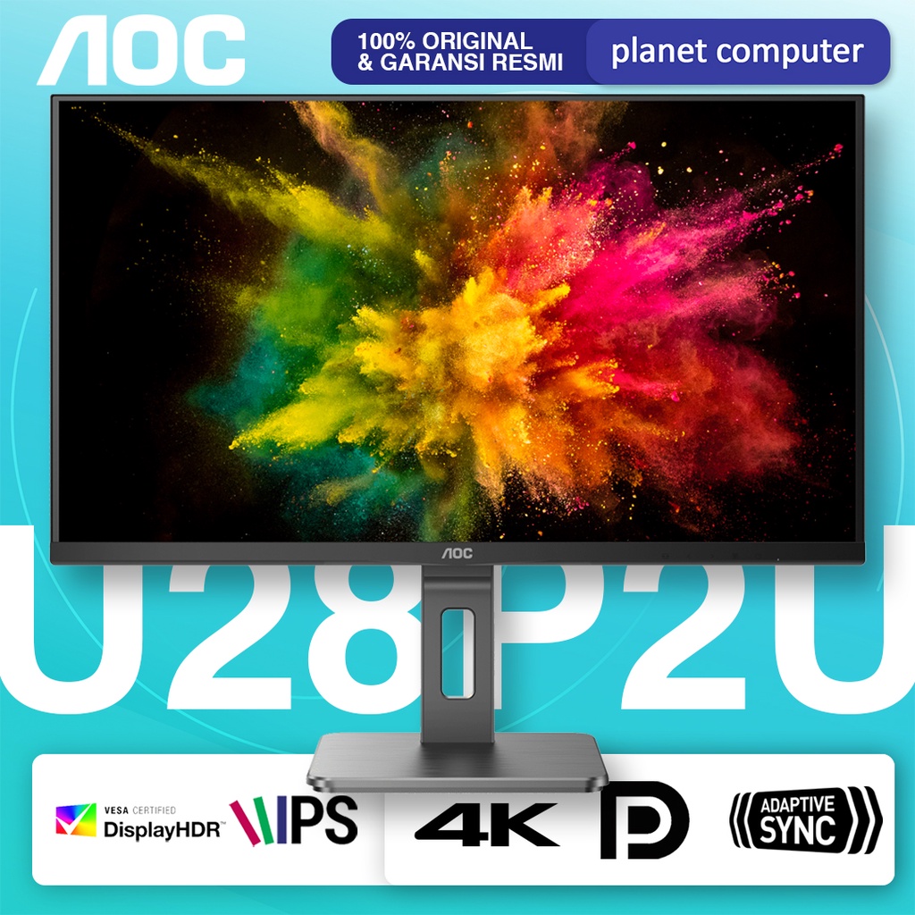 MONITOR LED AOC U28P2U 28&quot; IPS AdaptiveSync 4K UHD HDMI DP