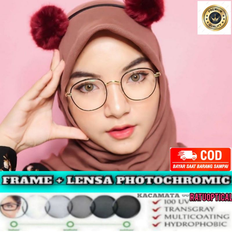 KACAMATA Frame Wanita GM2261,PAKET LENSAPHOTOCROMIC,BLUECROMIC,MiNUS