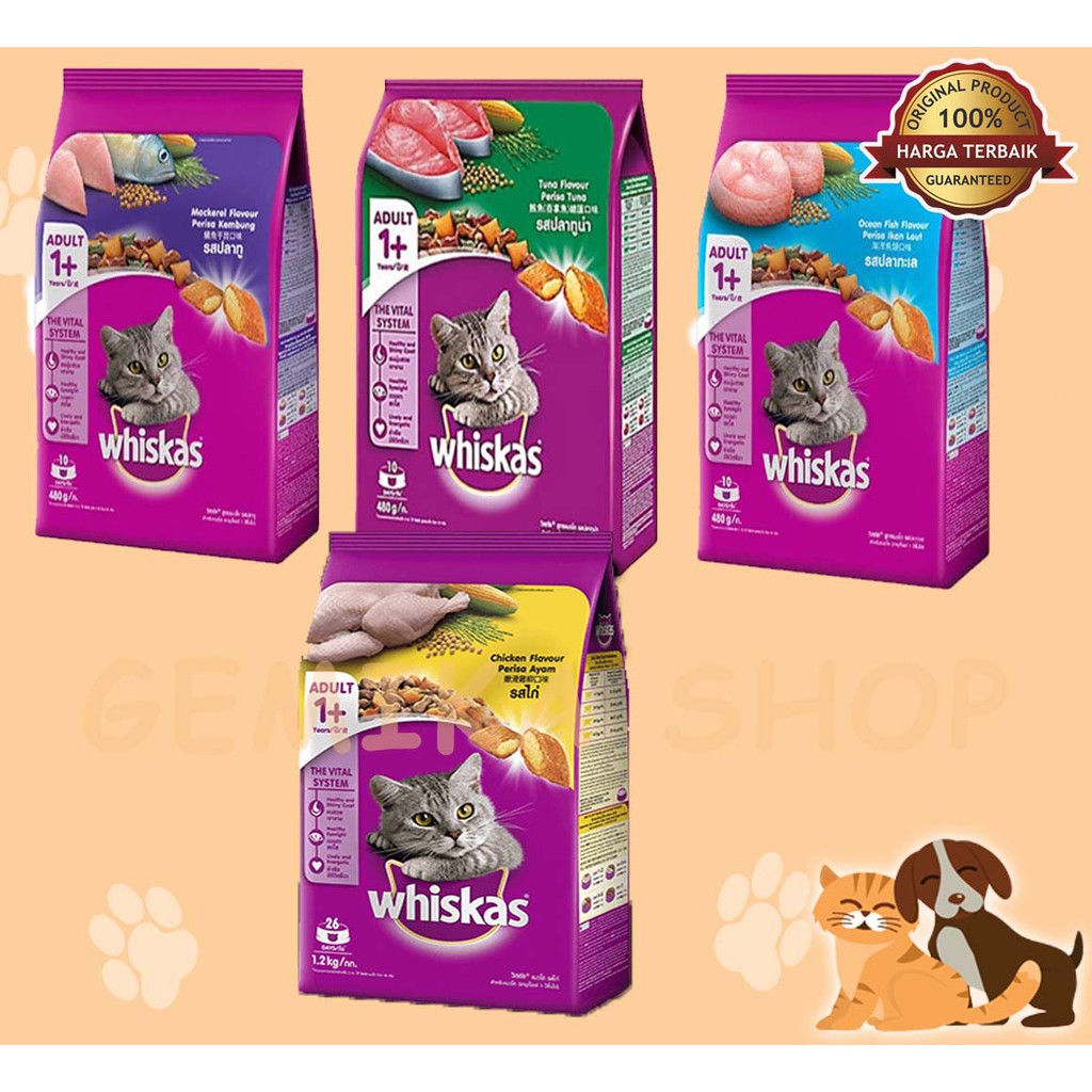 WHISKAS ADULT 480GR | MAKANAN KUCING | CAT FOOD