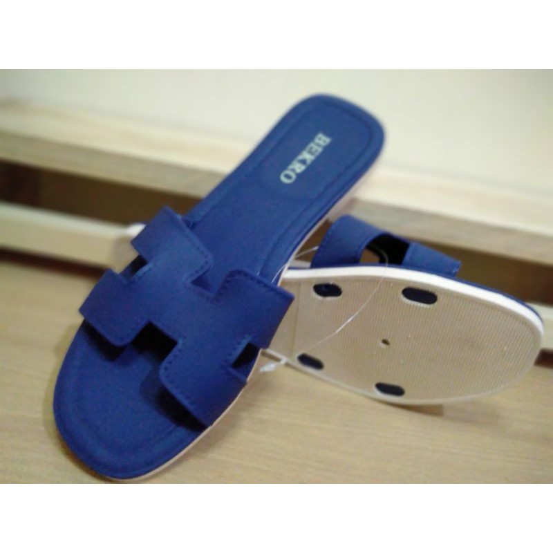 [PIKU] Sandal flat wanita sandal slop perempuan BEKRO model H