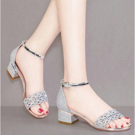 COD - High Heels Wanita Pesta Sepatu Wanita Hak Tahu Gliter Terbaru