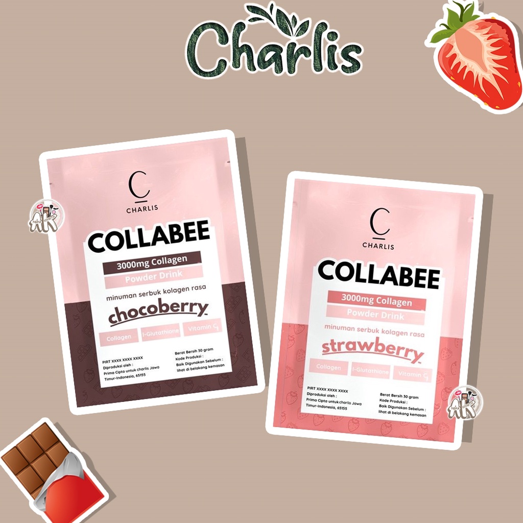 COLLAGEN DRINK COLLABEE CHARLIS 30GRM (STRAWBERRY / CHOCOBERRY)