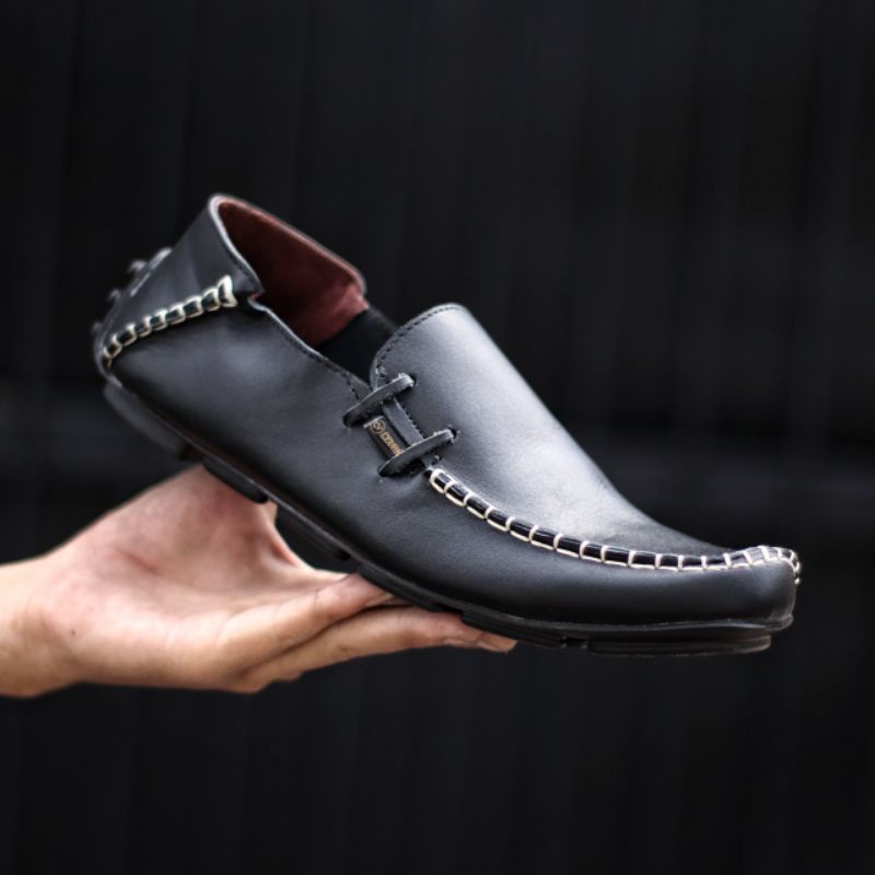 CEVANY MOCCLEA | Sepatu Slip On Pria Original Kulit Asli Formal Kerja Sehari hari