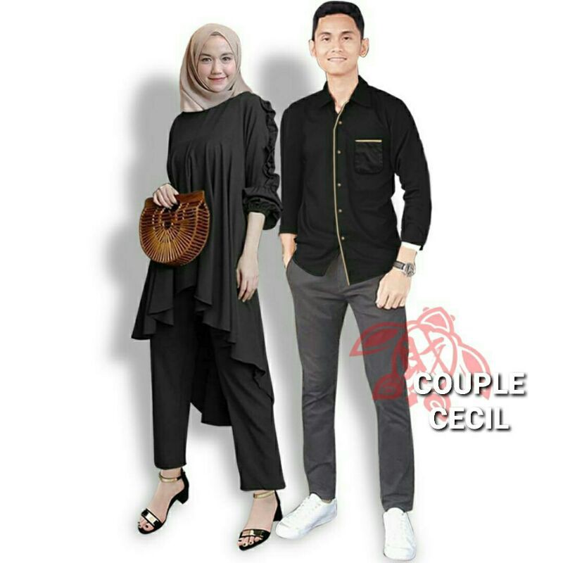 CP Couple Tunik Celana Kemeja Moscrepe Cecil