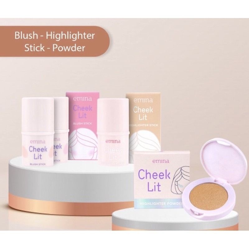 Emina Cheek Lit | CheekLit Blush Stick | Highlighter Powder | Highlighter Stick