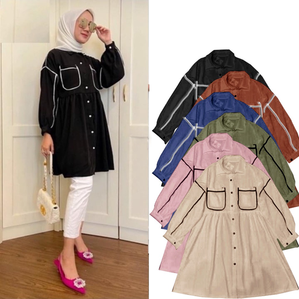 PAKAIAN ATASAN WANITA BLOUSE SORA TUNIK JUMBO DMR