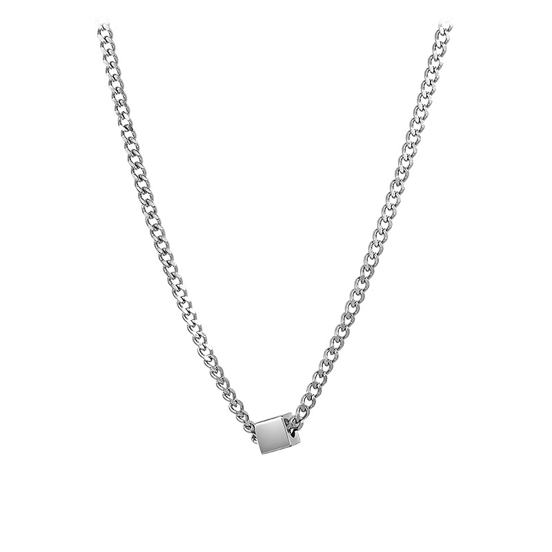 Small Square Titanium Steel Necklace Accessories Street Hip-hop Jumping Personality Clavicle Chain