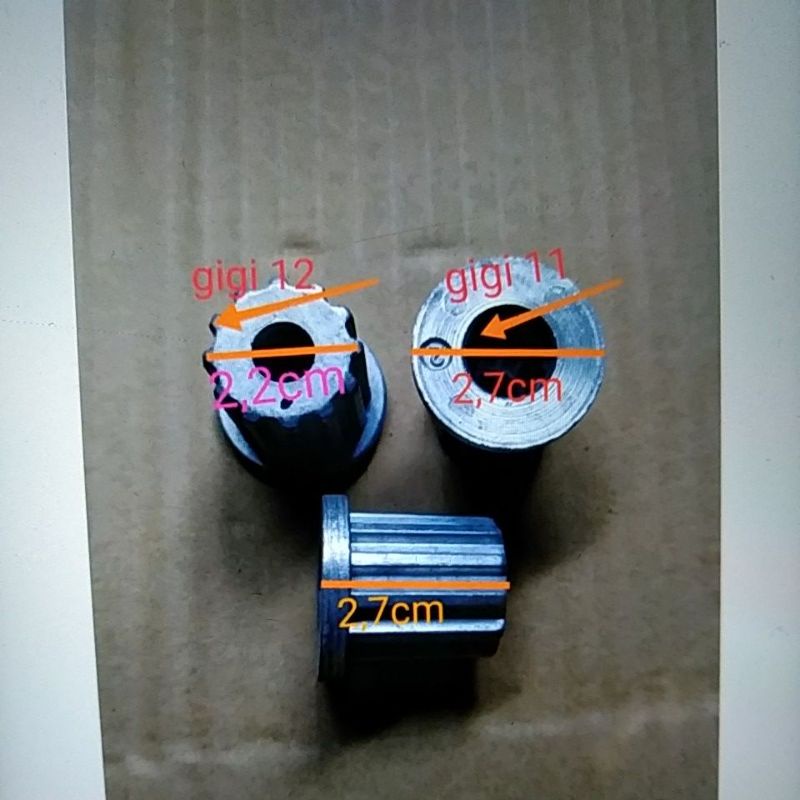 Inti pulsator mesin cuci gigi dlm 11 gigi luar 12