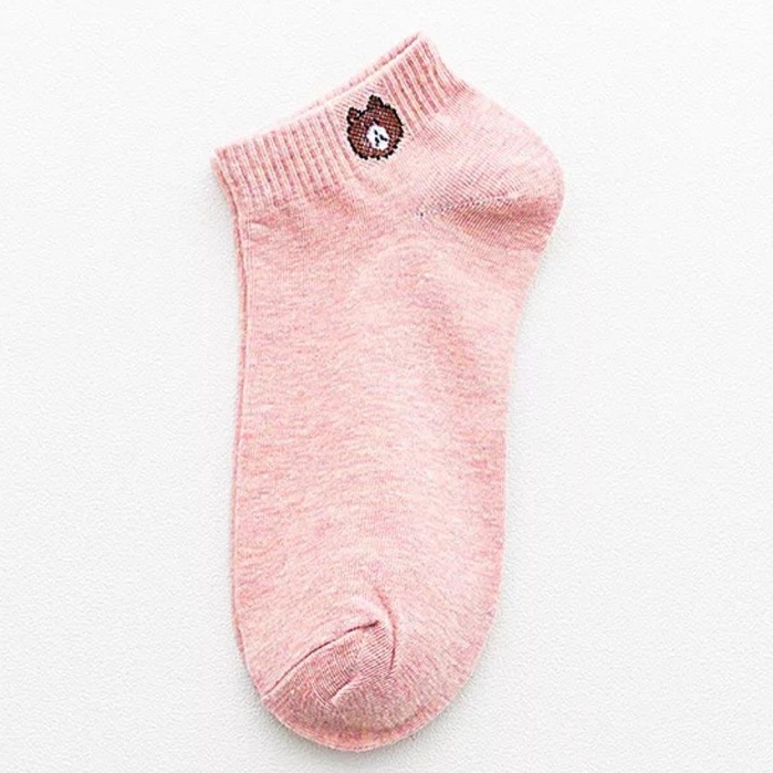 ⭐Bobastore⭐ Kaos Kaki Karakter Beruang Ankle Dewasa Kaus Kaki Motif Bear Korea Unisex Murah r109-MOTIF 1 PINK