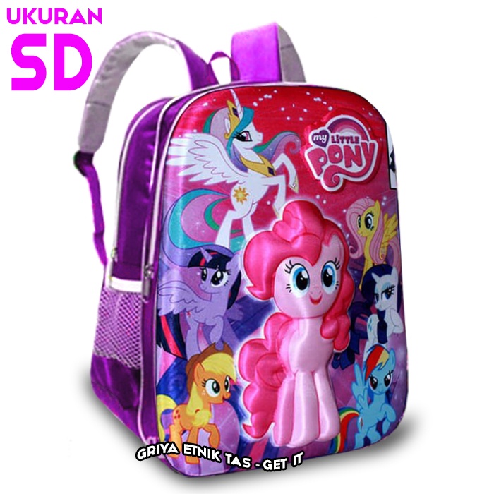 Tas Sekolah Anak 3D Little Pony Murah /  Tas Ransel Anak / Tas anak-anak / Tas Anak Sekolah