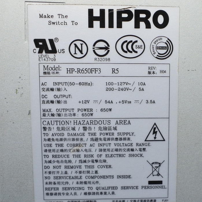 Switching Power Supply 12V 54A SMPS