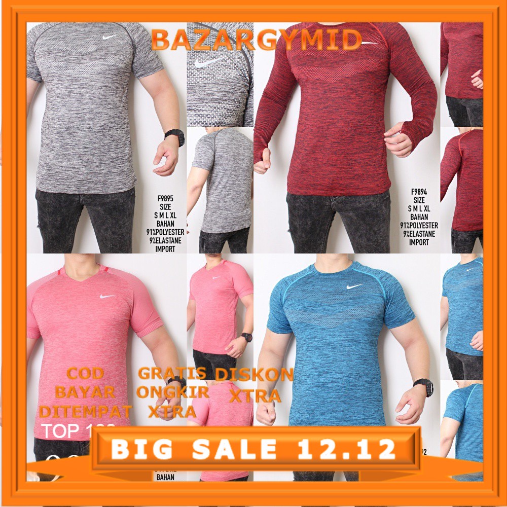 KAOS GYM PRIA KAOS FITNESS PRIA KAOS OLAHRAGA PRIA IMPORT CHINA BAHAN PREMIUM